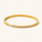 Gianna Baguette Hinged Bangle - Luzy Jewels