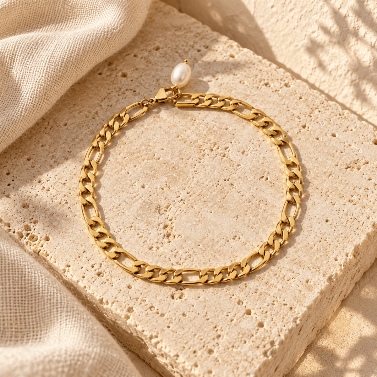 Guinelie Figaro Pearl Anklet - Luzy Jewels