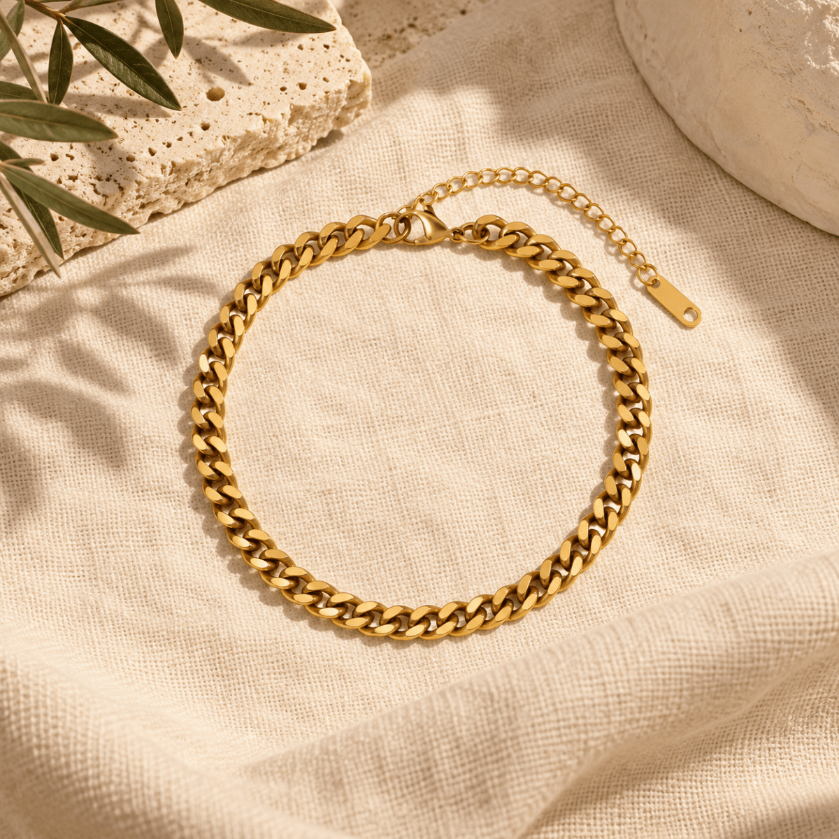 Hellenia Curb Chain Anklet - Luzy Jewels