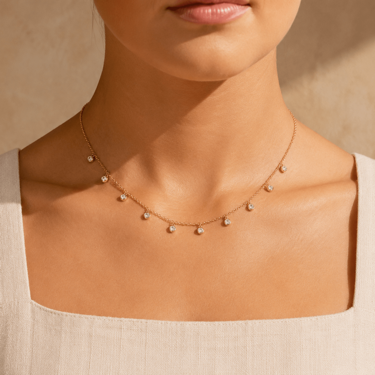 Ilaria Ten-Stone Charm Necklace - Luzy Jewels