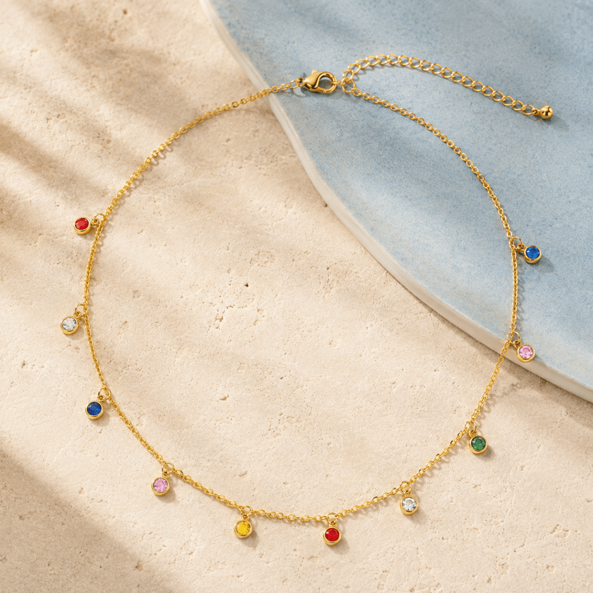 Ilaria Ten-Stone Charm Necklace - Luzy Jewels