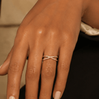Ione Pavé Crossover Ring - Luzy Jewels
