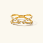 Ione Pavé Crossover Ring - Luzy Jewels