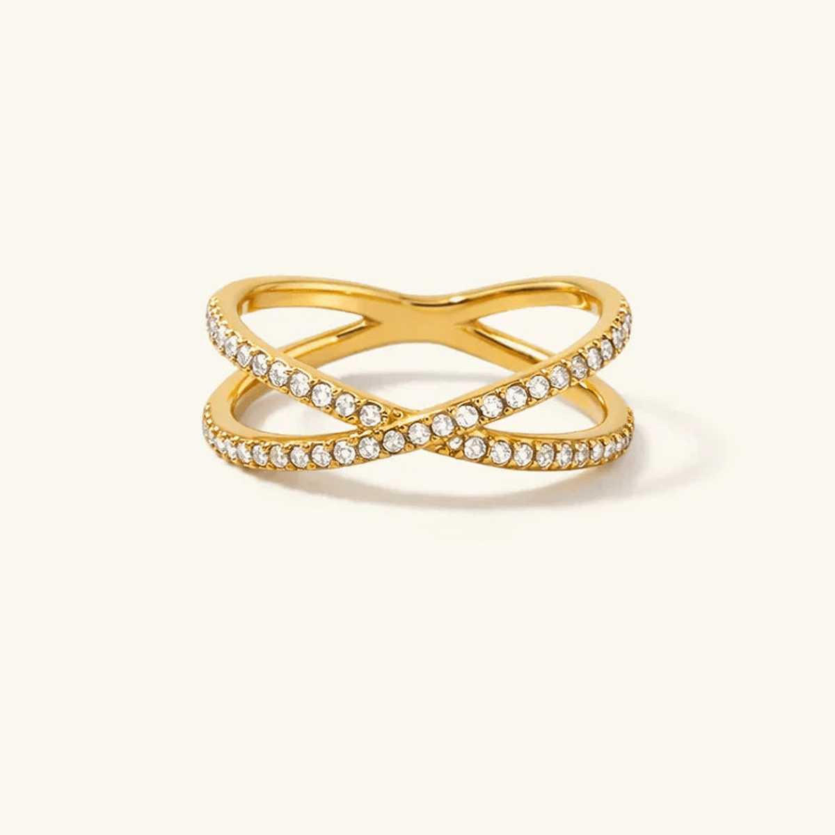 Ione Pavé Crossover Ring - Luzy Jewels