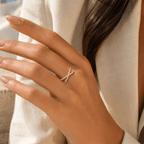 Ione Pavé Crossover Ring - Luzy Jewels