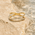Ione Pavé Crossover Ring - Luzy Jewels