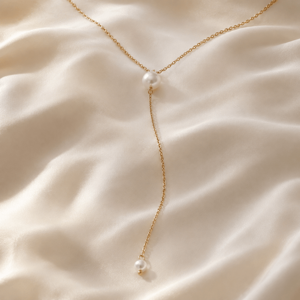 Iria Pearl Lariat Necklace - Luzy Jewels