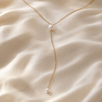 Iria Pearl Lariat Necklace - Luzy Jewels