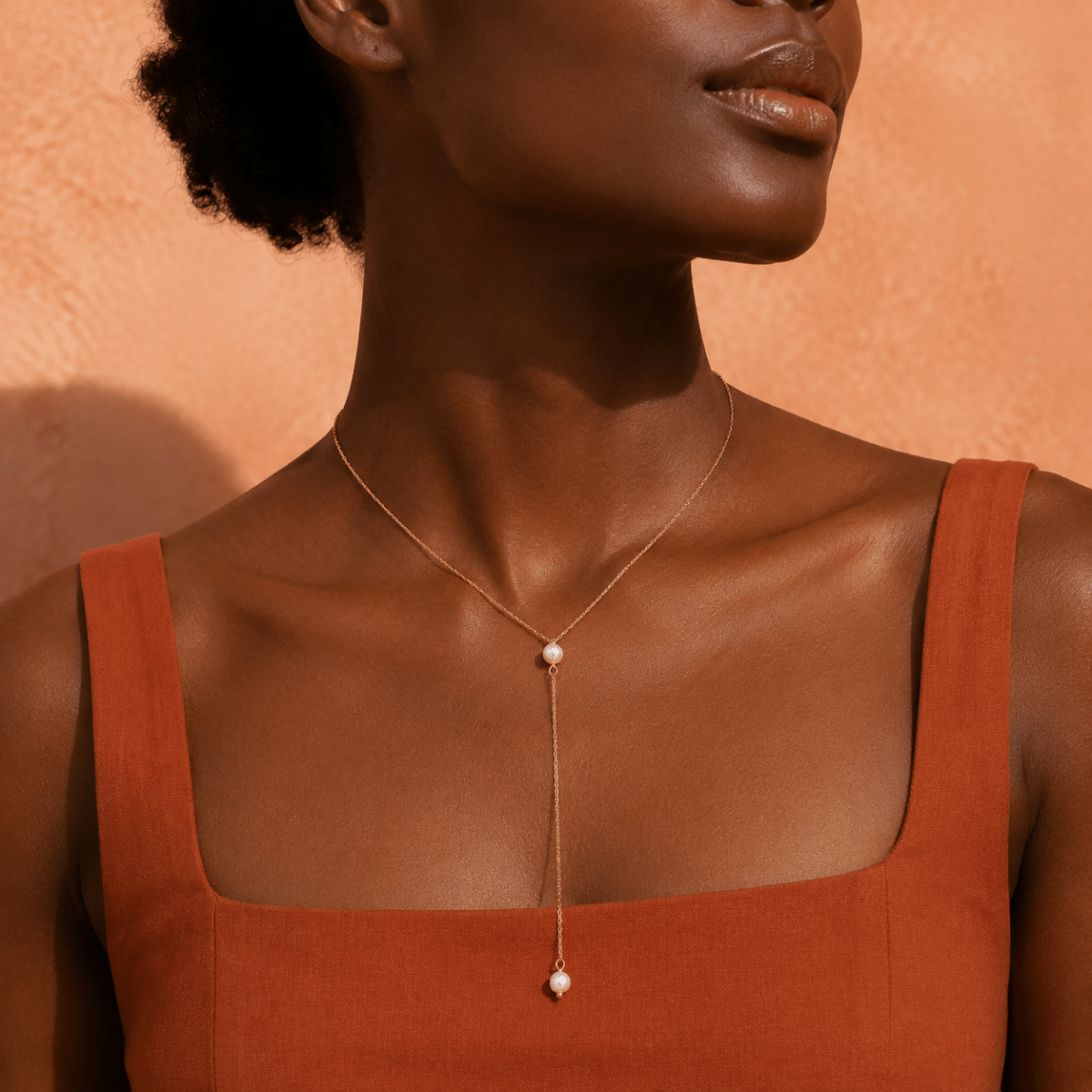 Iria Pearl Lariat Necklace - Luzy Jewels