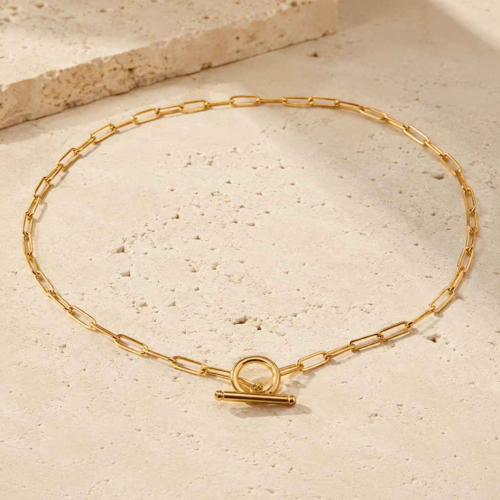 Isadora Paperclip Toggle Necklace - Luzy Jewels
