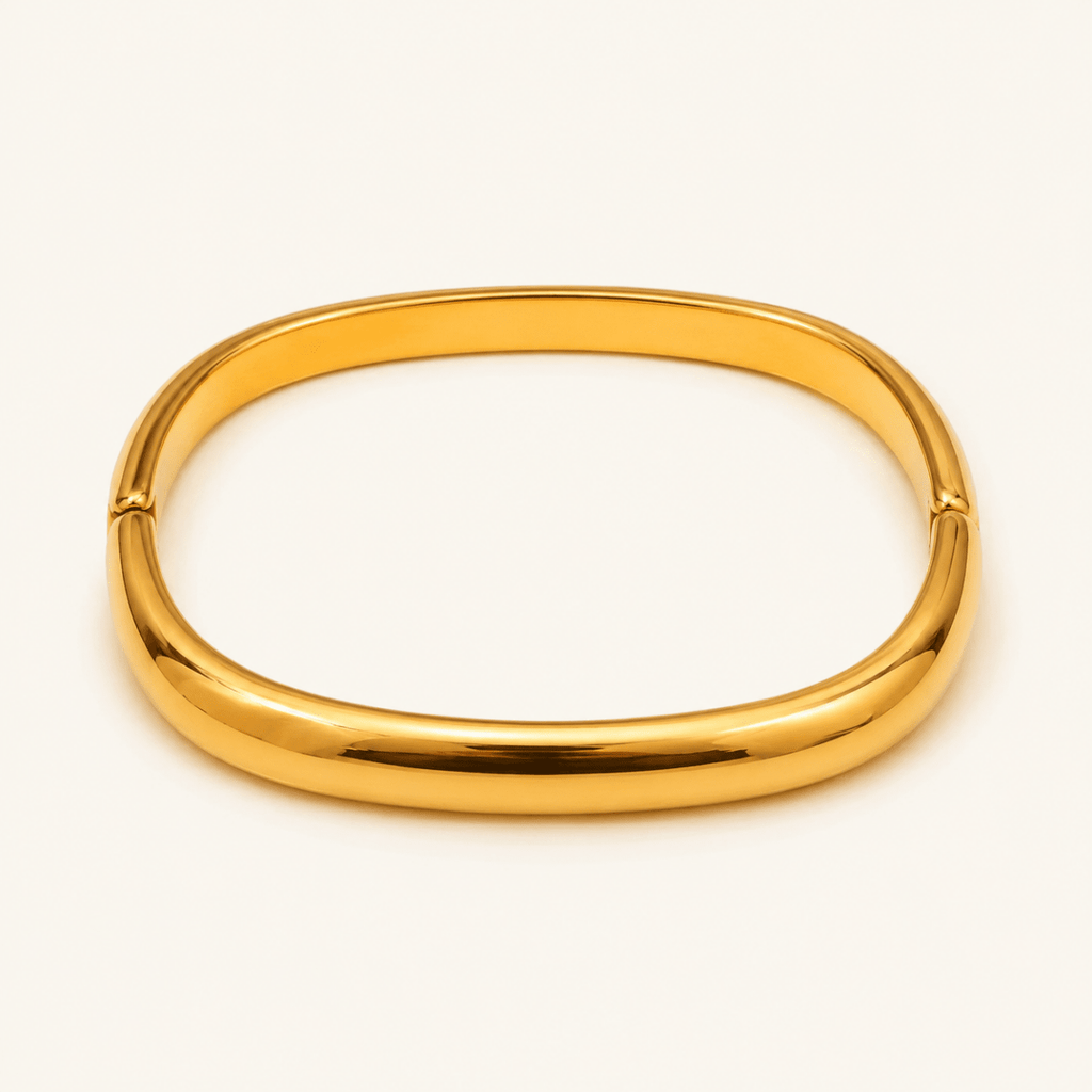Isadora Rounded Square Hinged Bangle - Luzy Jewels