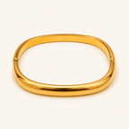 Isadora Rounded Square Hinged Bangle - Luzy Jewels