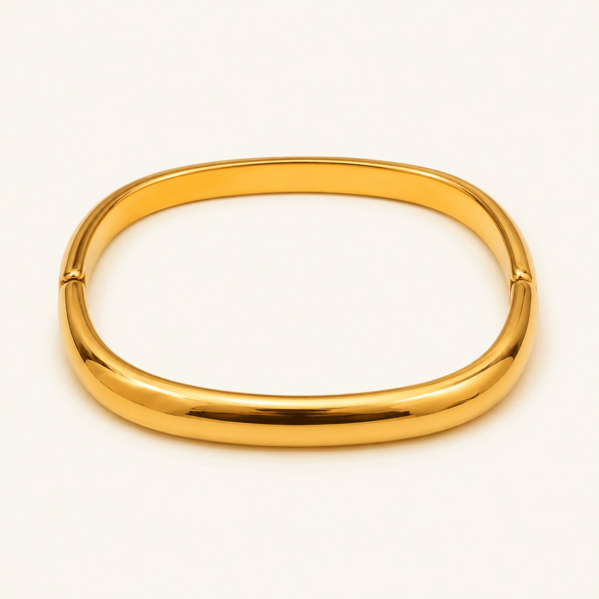 Isadora Rounded Square Hinged Bangle - Luzy Jewels