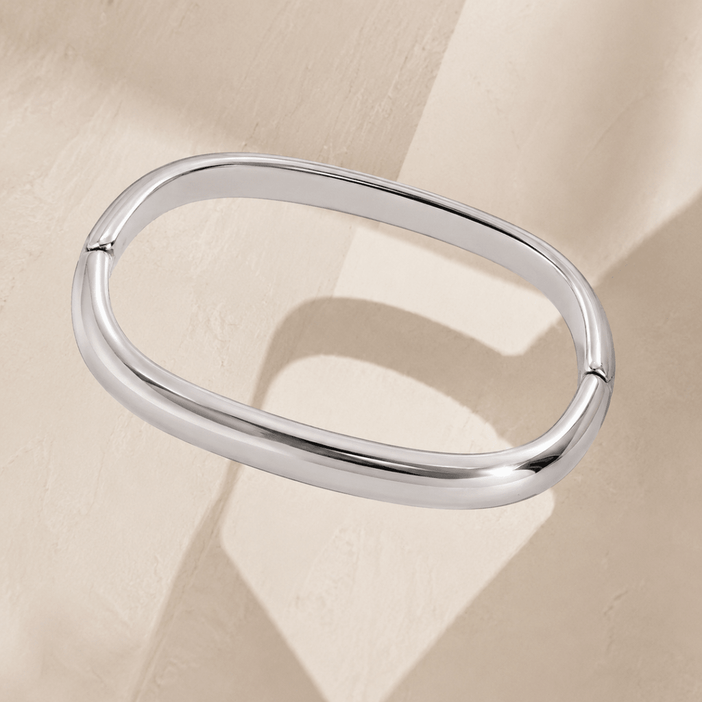 Isadora Rounded Square Hinged Bangle - Luzy Jewels