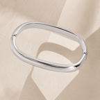 Isadora Rounded Square Hinged Bangle - Luzy Jewels