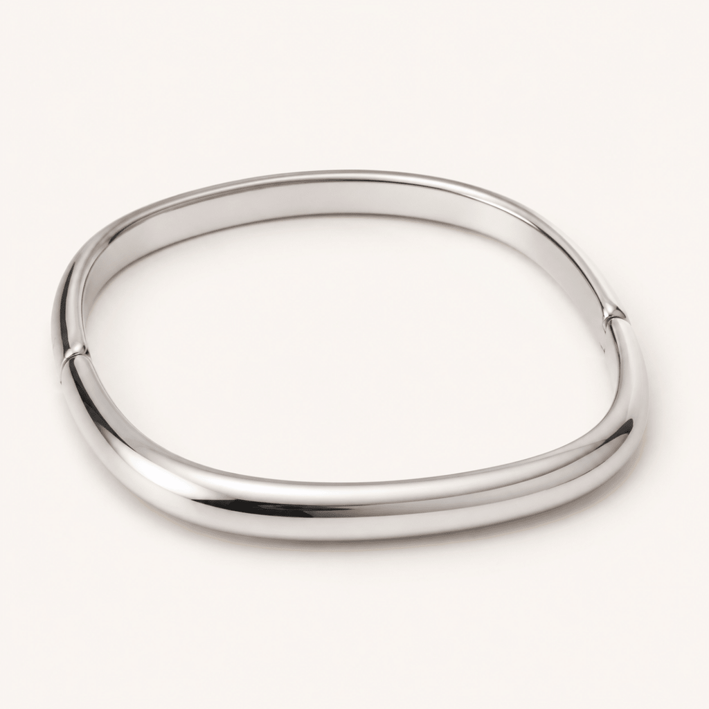 Isadora Rounded Square Hinged Bangle - Luzy Jewels