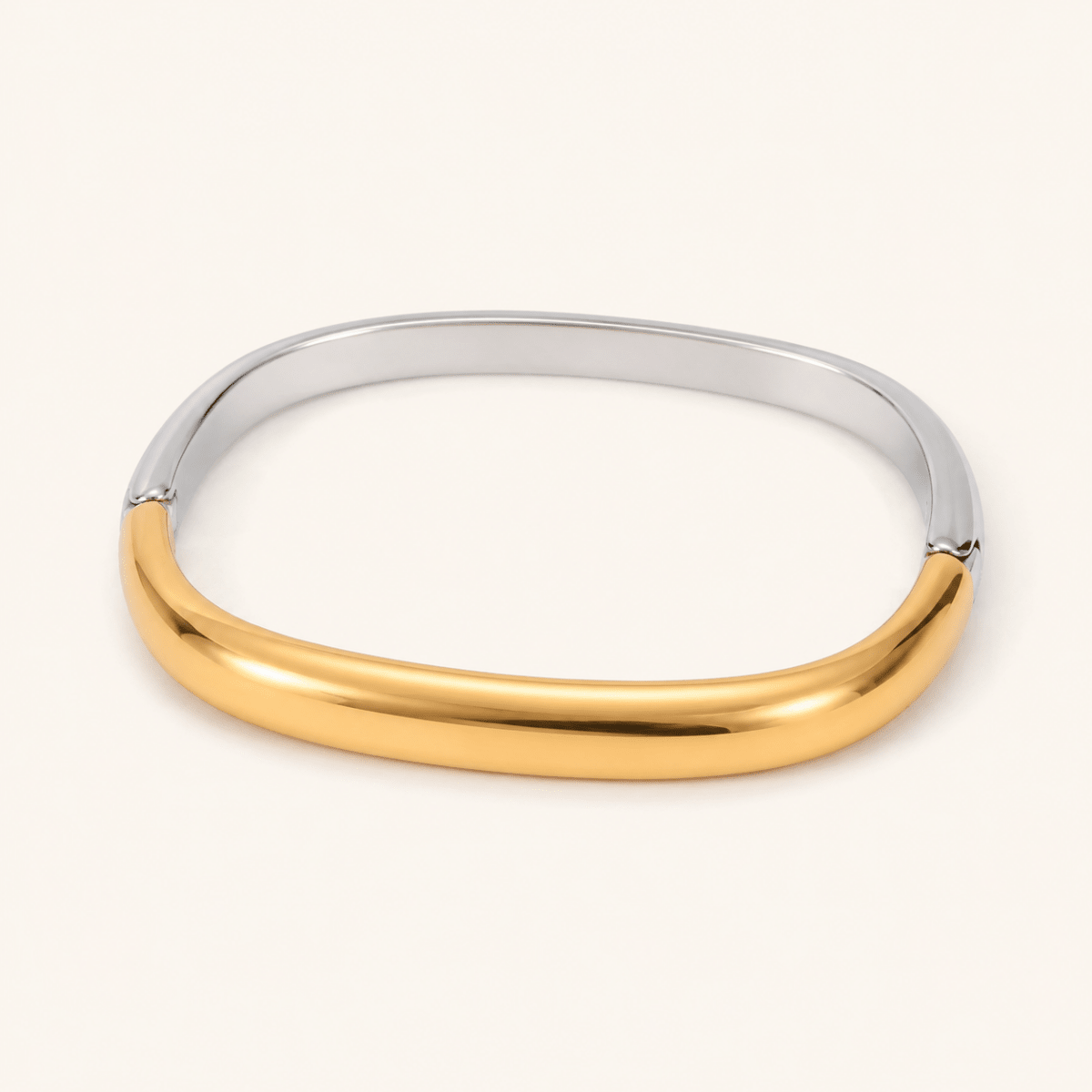 Isadora Rounded Square Hinged Bangle - Luzy Jewels