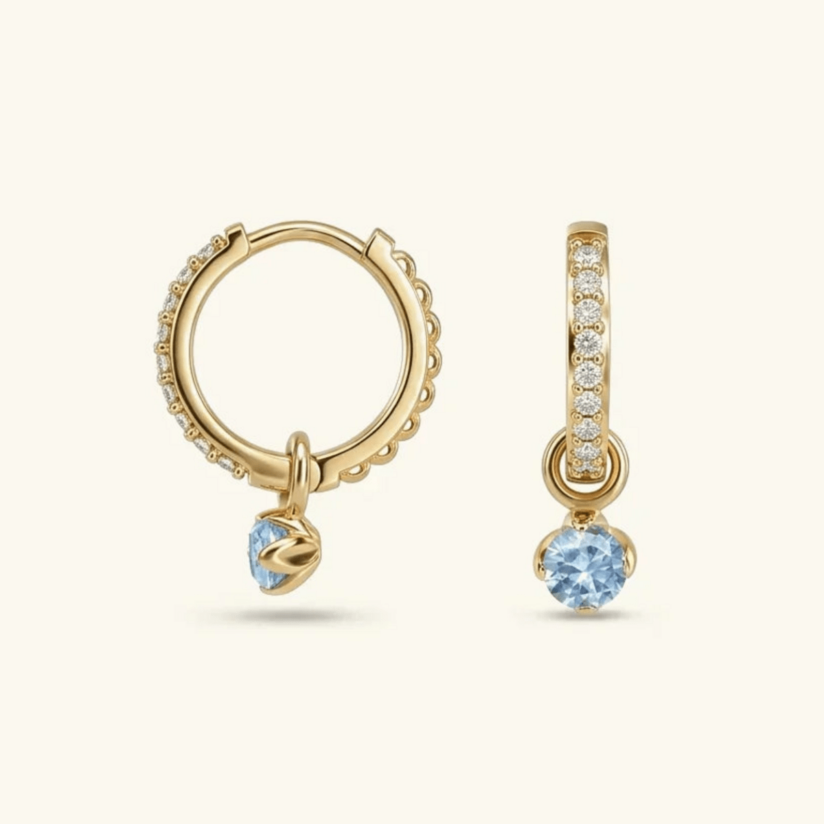 Isola Reversible Pavé Charm Hoops - Luzy Jewels