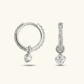 Isola Reversible Pavé Charm Hoops - Luzy Jewels