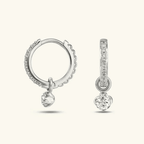 Isola Reversible Pavé Charm Hoops - Luzy Jewels