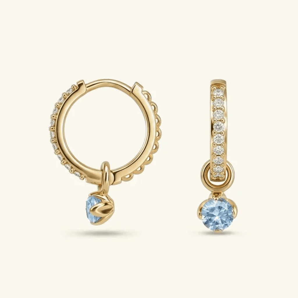 Isola Reversible Pavé Charm Hoops - Luzy Jewels