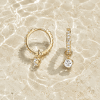 Isola Reversible Pavé Charm Hoops - Luzy Jewels