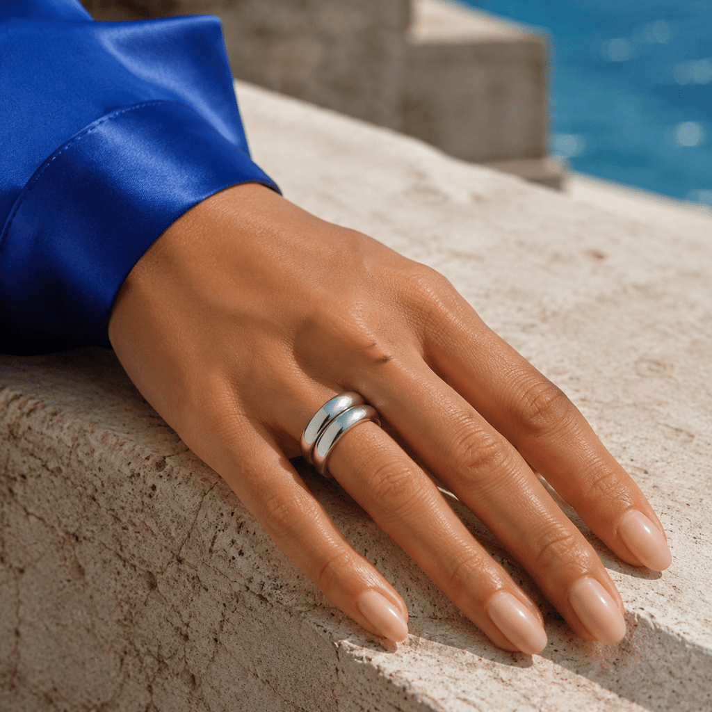 Leandra Sculpted Double-Band Ring - Luzy Jewels