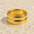 Leandra Sculpted Double-Band Ring - Luzy Jewels