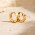 Leonie Flat Huggie Earrings - Luzy Jewels