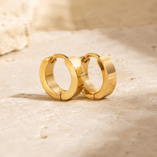 Leonie Flat Huggie Earrings - Luzy Jewels