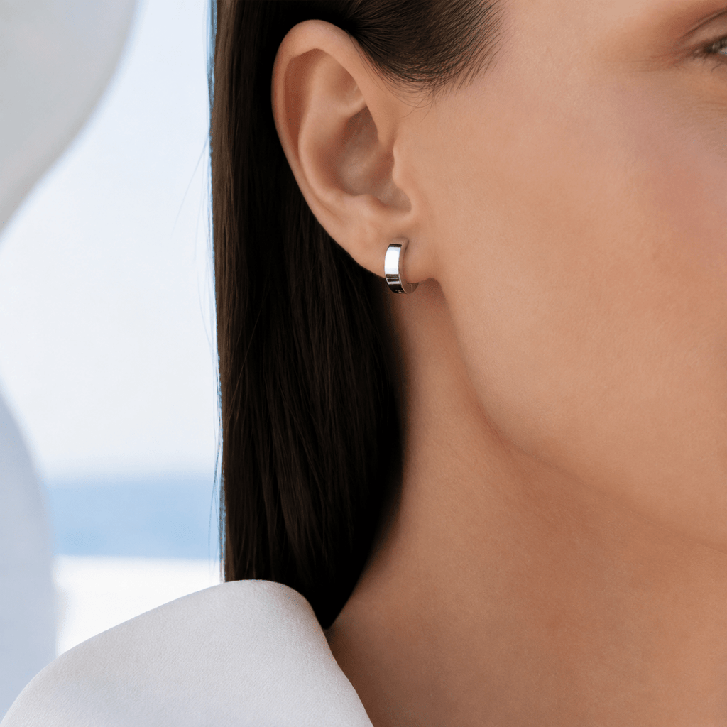 Leonie Flat Huggie Earrings - Luzy Jewels