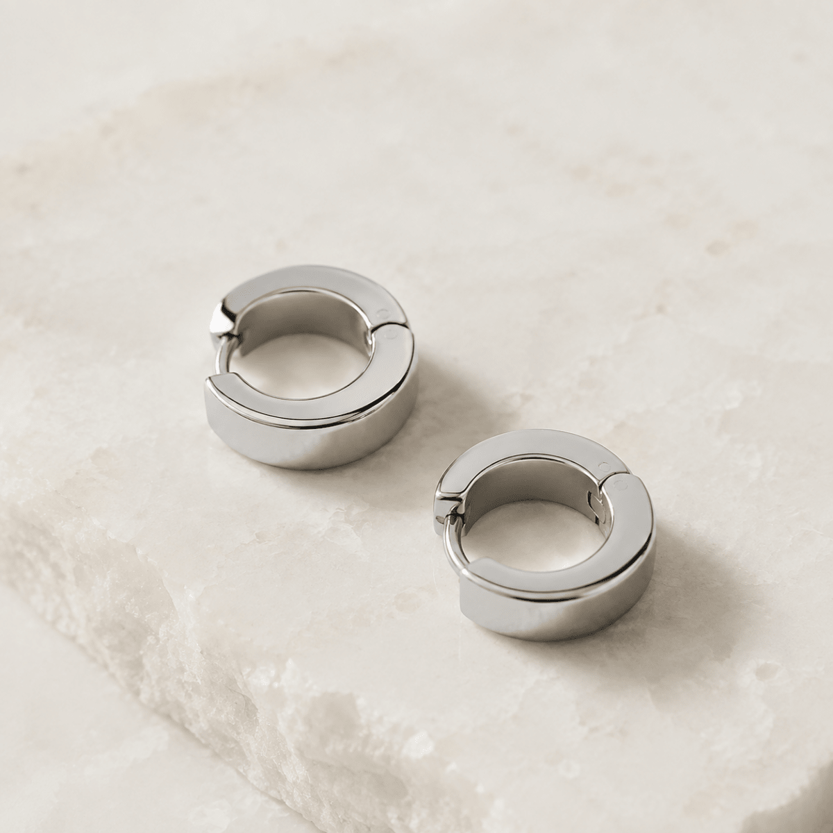 Leonie Flat Huggie Earrings - Luzy Jewels