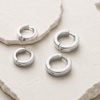 Leonie Flat Huggie Earrings - Luzy Jewels