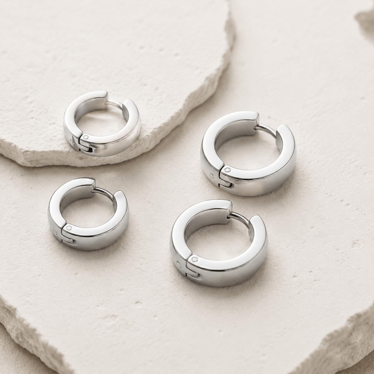 Leonie Flat Huggie Earrings - Luzy Jewels