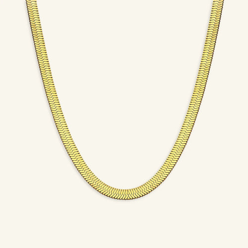 Liora Gold Herringbone Necklace - Luzy Jewels