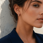 Liora Pavé Oval Huggie Earrings - Luzy Jewels