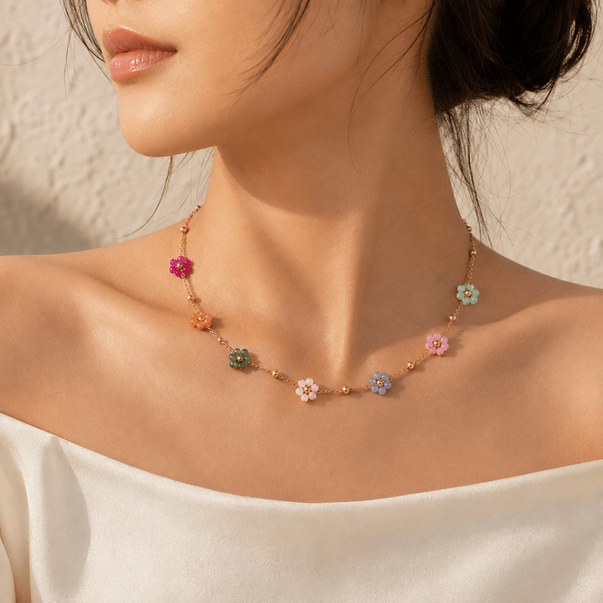 Liora Seven-Flower Necklace - Luzy Jewels