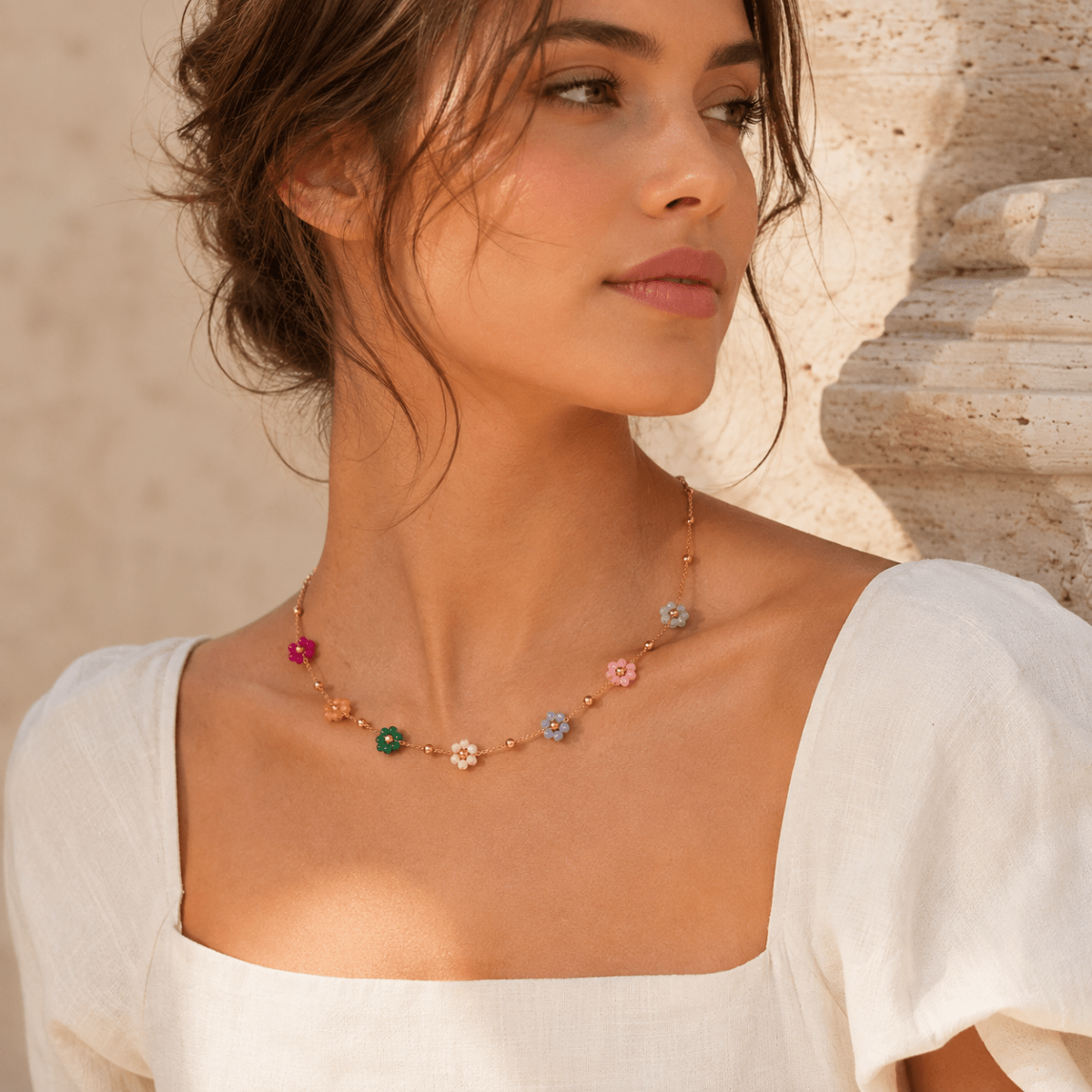 Liora Seven-Flower Necklace - Luzy Jewels