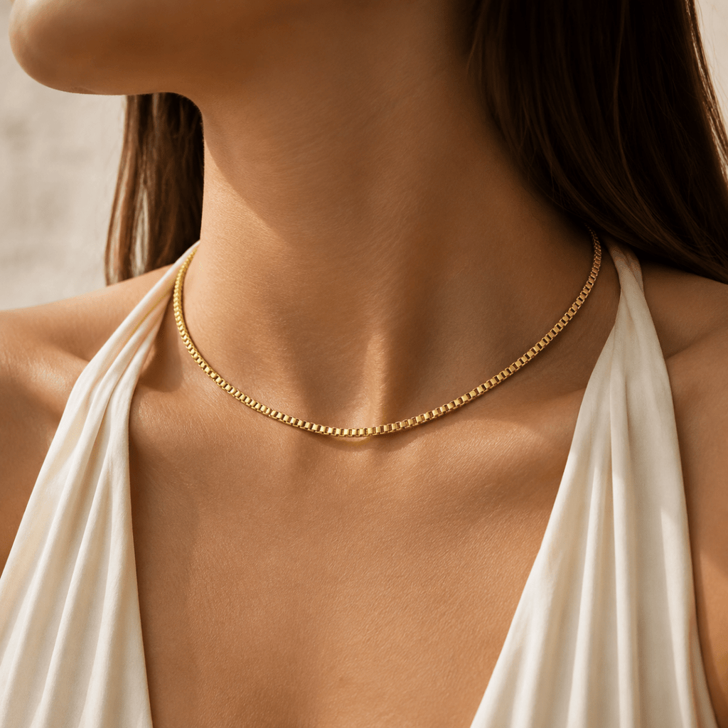 Lisandra Box Chain Necklace - Luzy Jewels