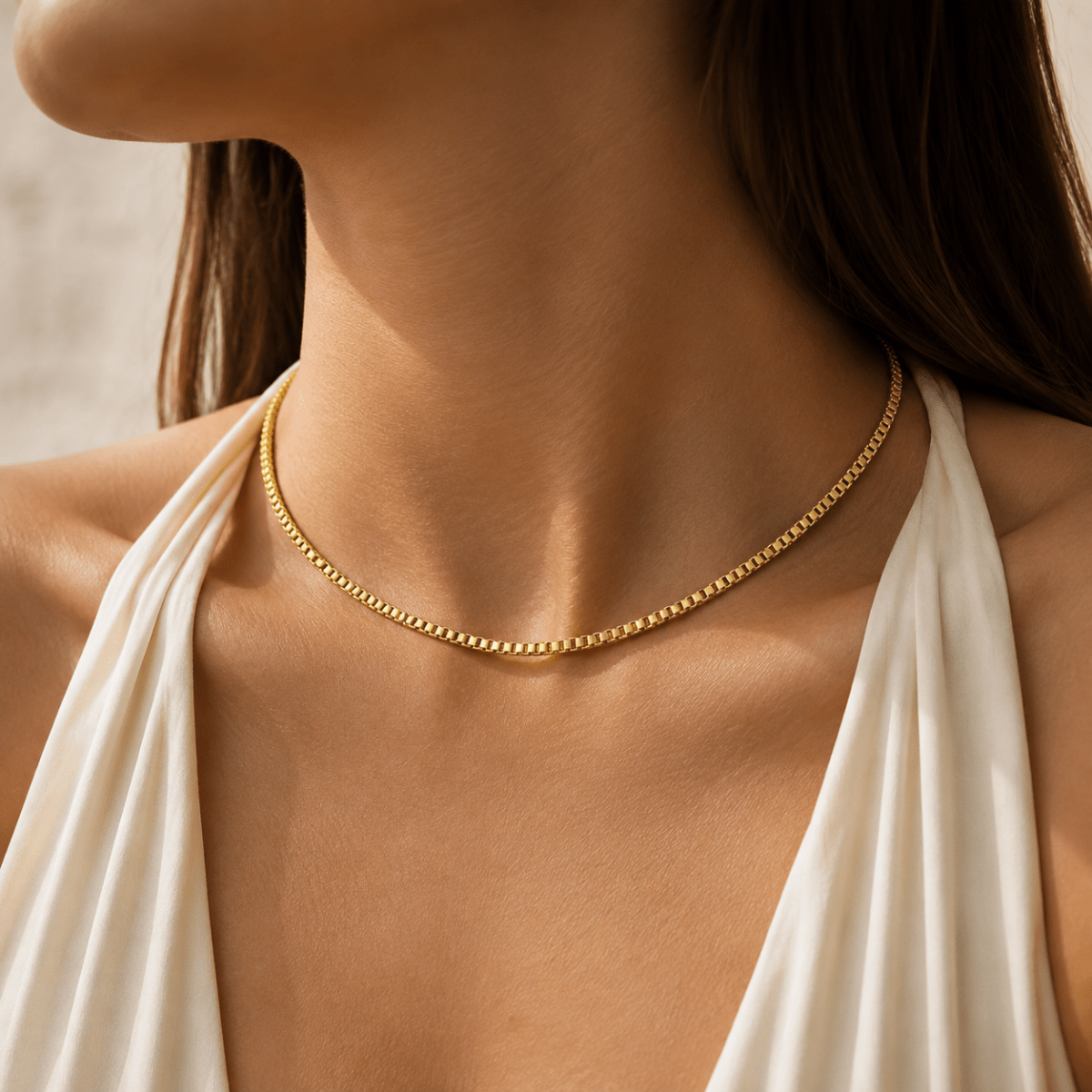 Lisandra Box Chain Necklace - Luzy Jewels