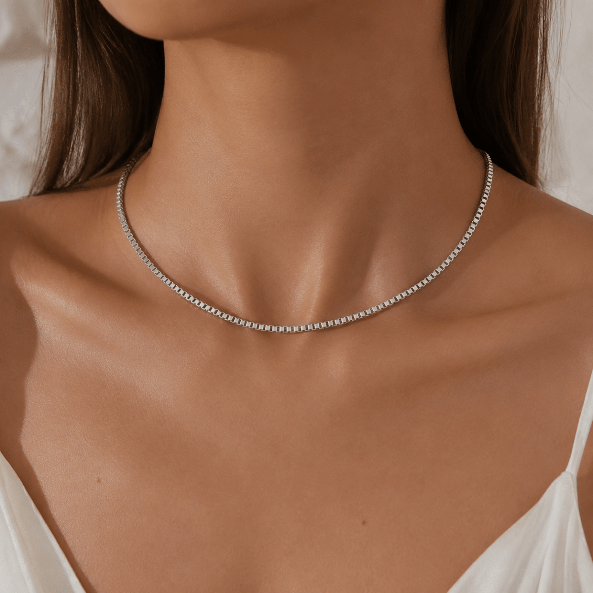 Lisandra Box Chain Necklace - Luzy Jewels