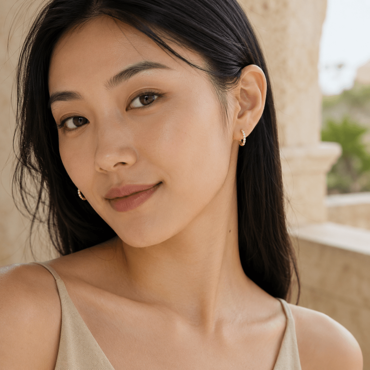 Livia Crystal Huggie Earrings - Luzy Jewels