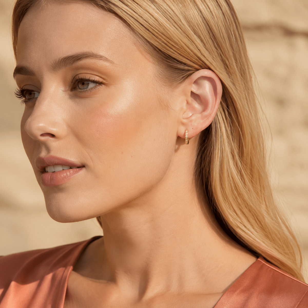 Livia Crystal Huggie Earrings - Luzy Jewels