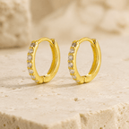 Livia Crystal Huggie Earrings - Luzy Jewels
