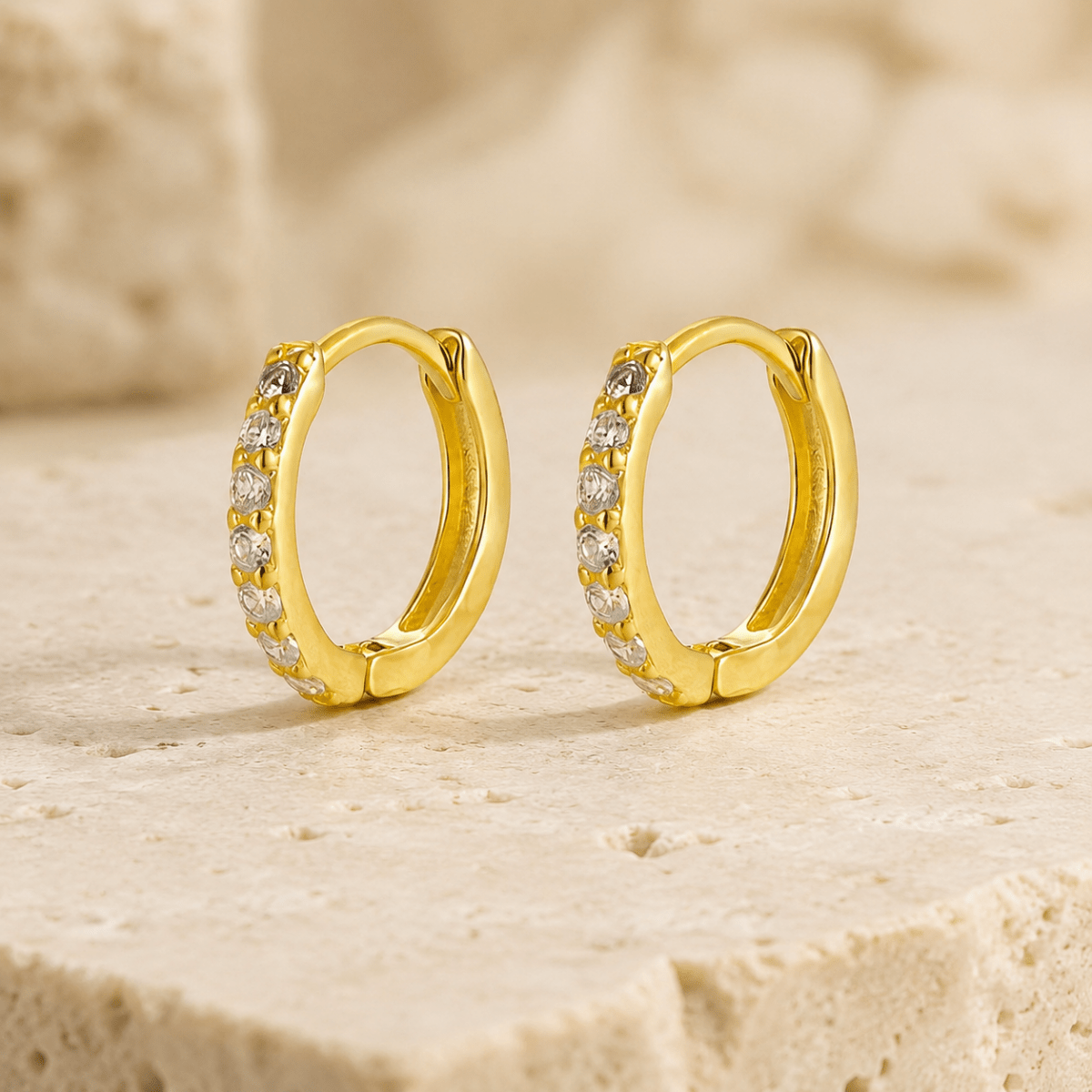Livia Crystal Huggie Earrings - Luzy Jewels