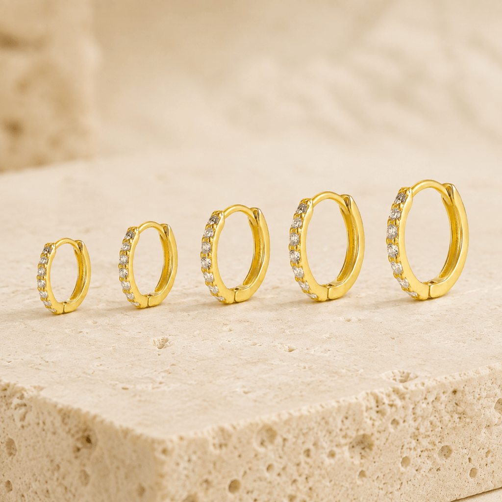 Livia Crystal Huggie Earrings - Luzy Jewels
