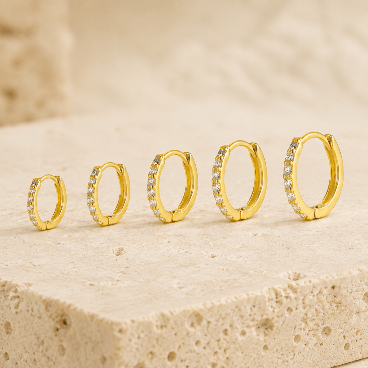 Livia Crystal Huggie Earrings - Luzy Jewels