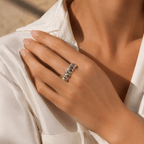 Lucia Sculpted Link Band Ring - Luzy Jewels