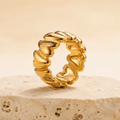 Lucia Sculpted Link Band Ring - Luzy Jewels