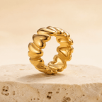 Lucia Sculpted Link Band Ring - Luzy Jewels
